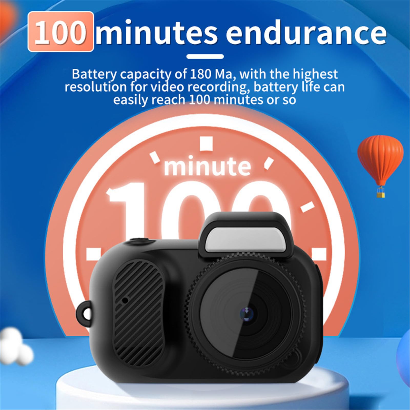 EJIMUQO 1080P HD Mini Keychain Camera - Portable Sport Camera with 100 Mins Battery Life, No Memory Card Needed (Black) - Perfect for Travel, Sports, Security & Everyday Recording
