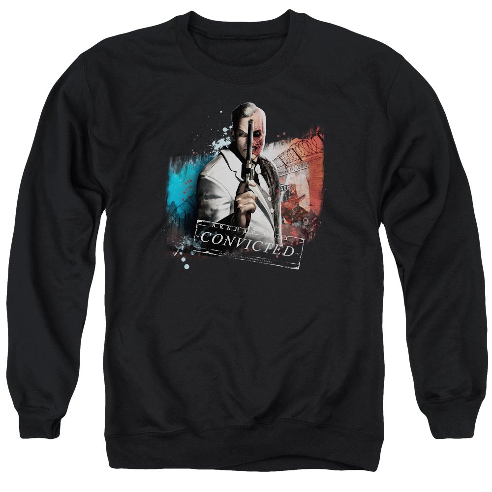 Arkham City Two-Face Unisex Crewneck Sweatshirt for Men & Women | Batman Comics Inspired Pullover | Casual Wear, Cosplay & Gaming Apparel