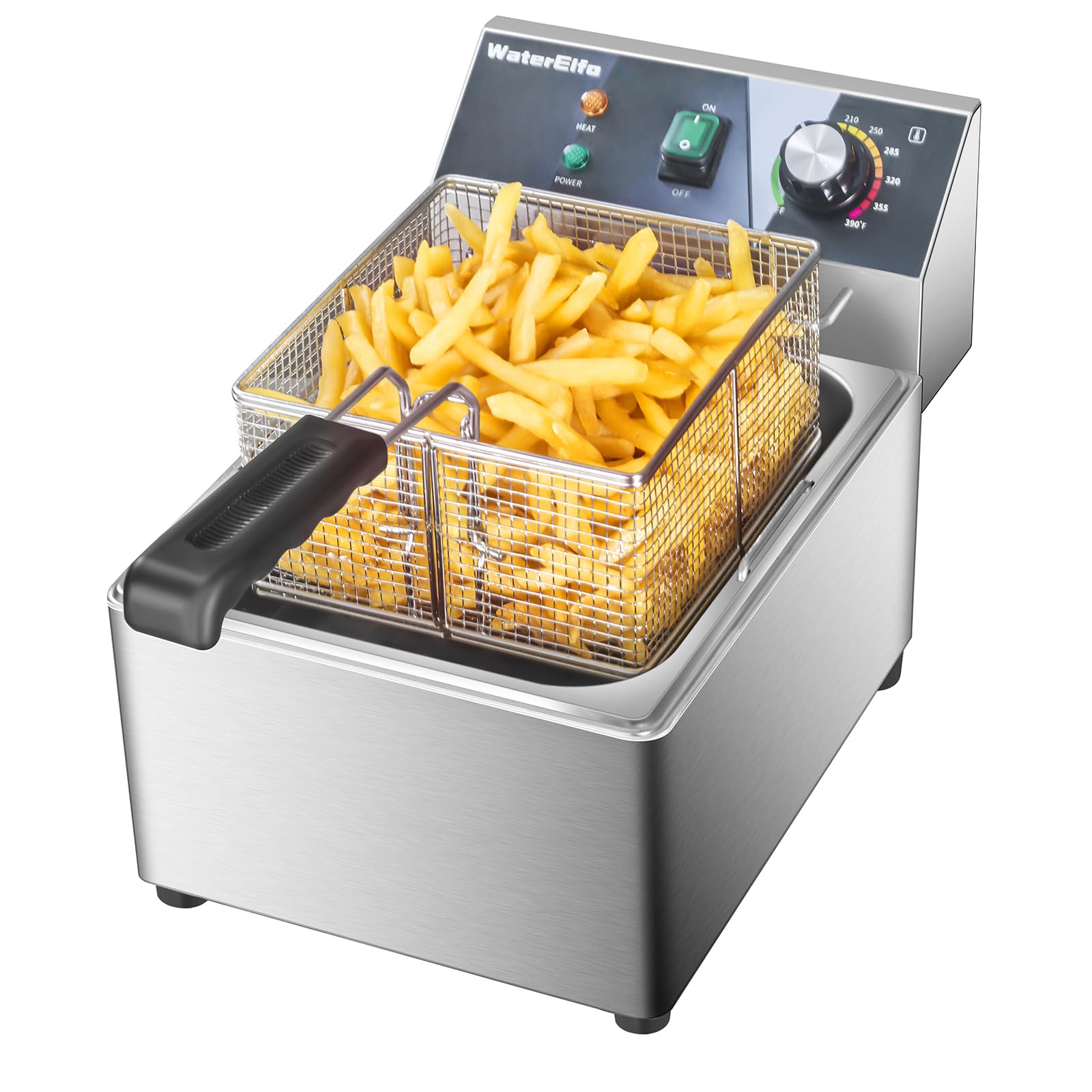 9L/9.5QT Commercial Deep Fryer with Basket - 1800W Stainless Steel Electric Fryer with Thermostat for Home & Restaurant Use - Perfect for Kitchens, Dining Rooms & Catering Events (120V)