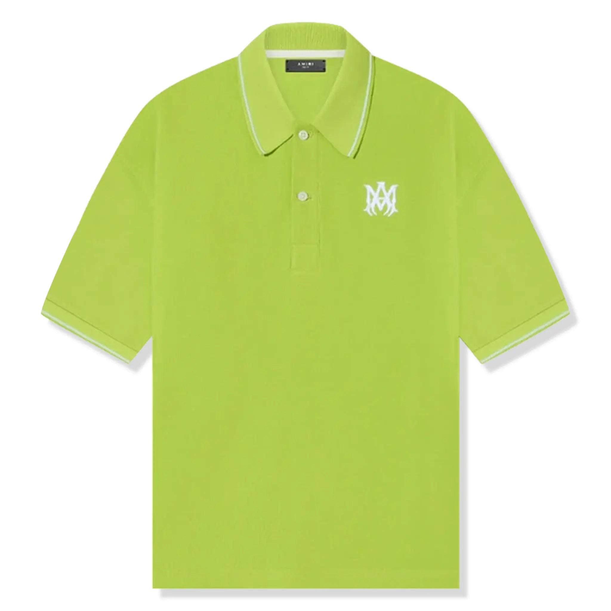 Amiri Solid Green Short Sleeve Polo Shirt for Men - Casual Summer Fashion Top for Golf, Beach & Streetwear Outfits