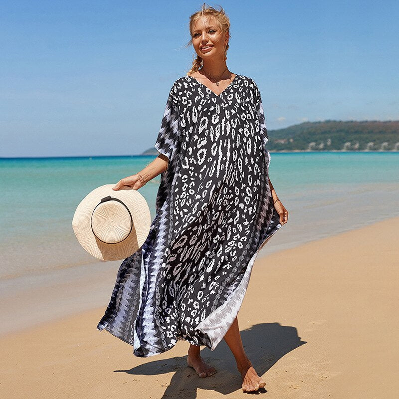 Bohemian Beach Dresses & Kaftans - Flowy Bikini Cover Ups, Maxi Robe for Women | Elegant Swimwear Coverup for Pool, Vacation & Summer Outfits