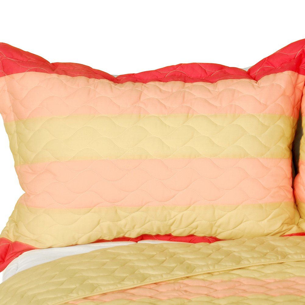 Champagne Honey 3-Piece Patchwork Quilt Set - Full/Queen Size Bedding - Perfect for Cozy Bedrooms, Guest Rooms & Farmhouse Decor