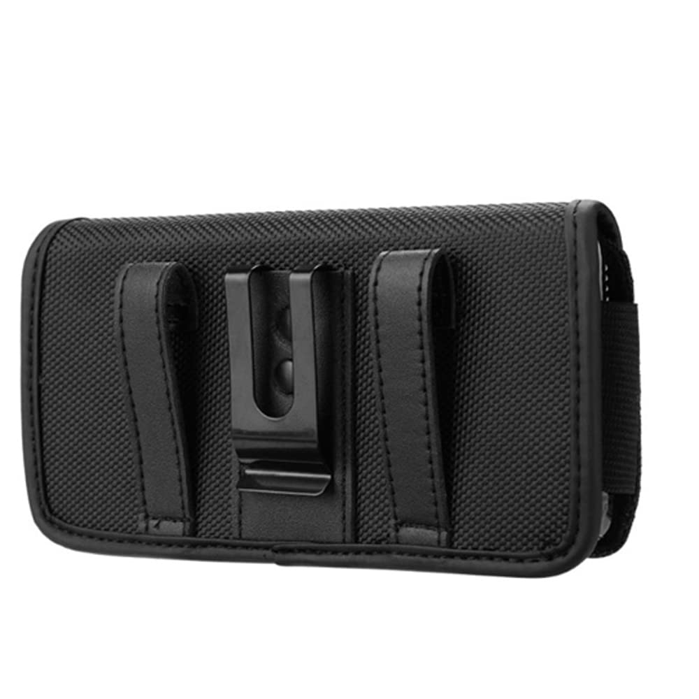 NUU X6-Plus 3-in-1 Phone Case with Car Mount, Ring Stand & Belt Clip - Horizontal Canvas Holster Pouch (Navy Blue) - Perfect for Driving, Work & Outdoor Activities