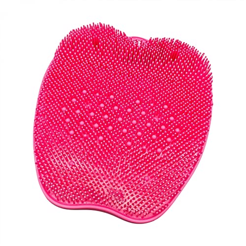 Exfoliating Foot Scrubber for Shower - Non-Slip Suction Cup Massage Pad with Deep Cleaning Bristles - Pink Bath Brush for Soft Smooth Feet (Perfect for Pedicures, Relaxation & Spa Days at Home)