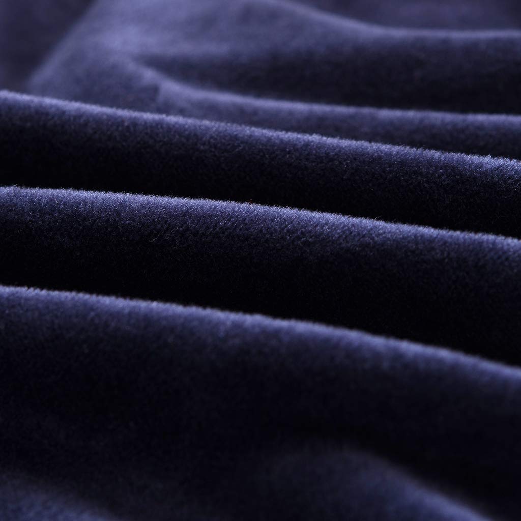 Anti-Wrinkle Velvet Sectional Sofa Slipcover - Thick Plush Suede L-Shaped Couch Cover with Stretch Fabric | Fully Covered Furniture Protector for Living Room, Family Room & Home Theater (Navy, L Sectional Sofa)