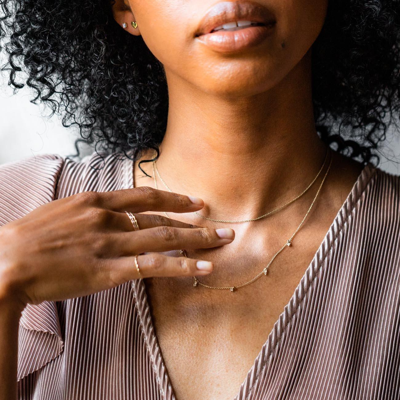 Solid Gold Simple Glimmer Chain Necklace - 14K/18K Real Gold Dainty Chain for Women - Perfect for Layering, Gift Giving & Everyday Elegance