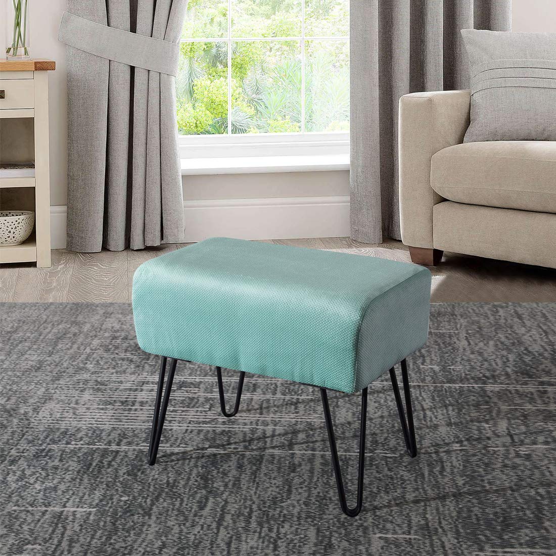 Blue Milliken Ottoman 19