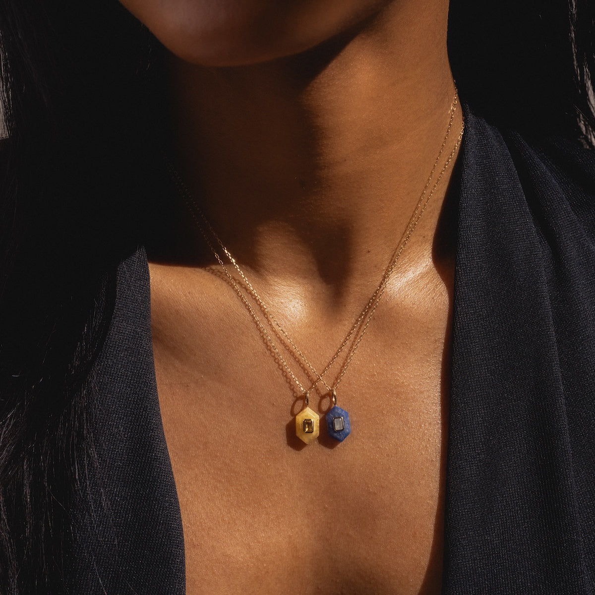 Solid Gold Aura Necklace for Women - 14K Real Gold Pendant with Healing Crystal - Perfect for Spiritual Protection, Meditation & Everyday Elegance