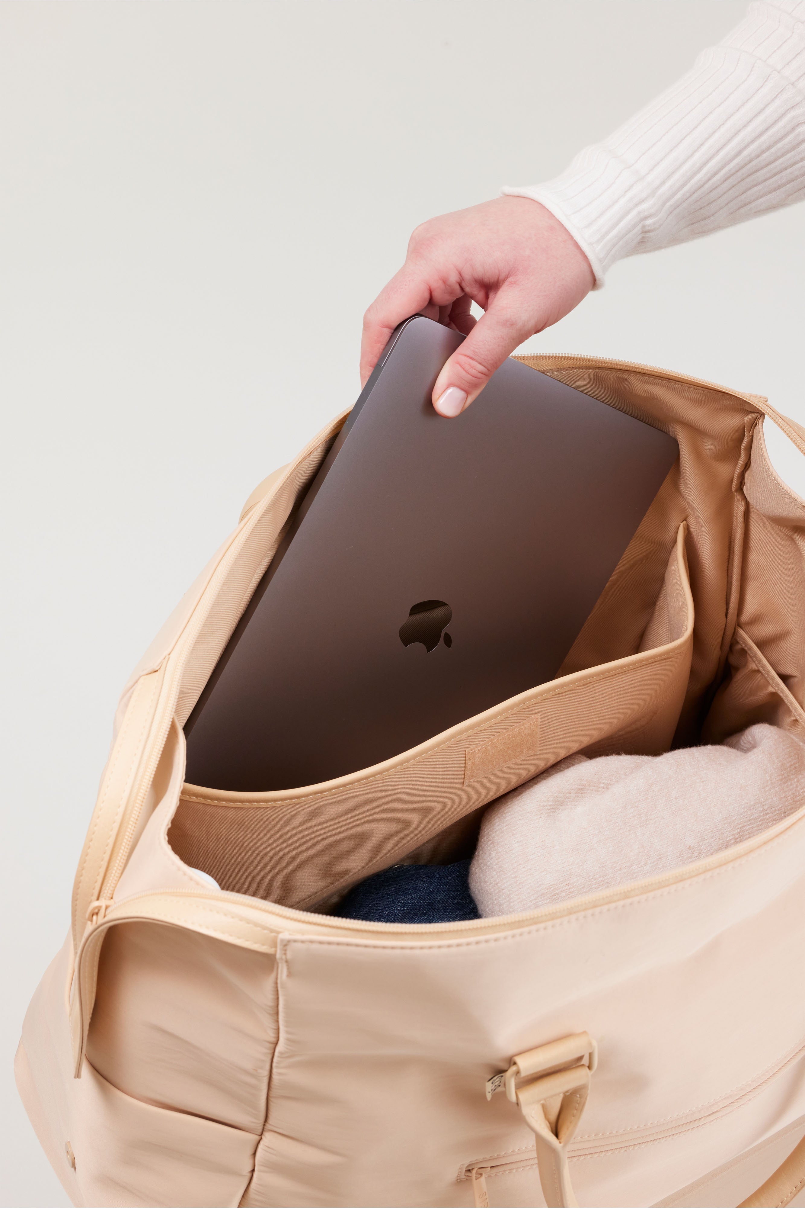 Premium Beige Commuter Duffle Bag - Waterproof Travel Gym Bag for Men & Women - Perfect for Work, Gym, Weekend Getaways & Business Trips