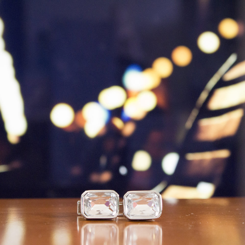 Luxury Bejeweled Cufflinks for Men - KingCuffs Elegant Wedding & Formal Dress Accessories - Perfect for Groomsmen, Business Attire & Special Occasions