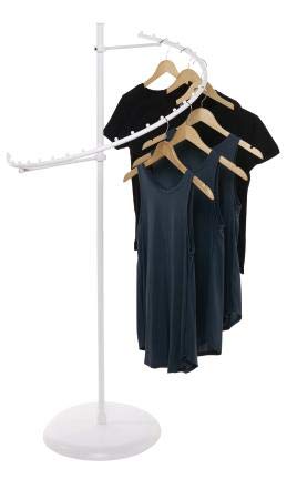 Premium White Spiral Clothing Rack - 29 Ball Round Garment Display Stand for Retail Stores | Perfect for Boutique, Clothing Shop & Fashion Showroom Displays