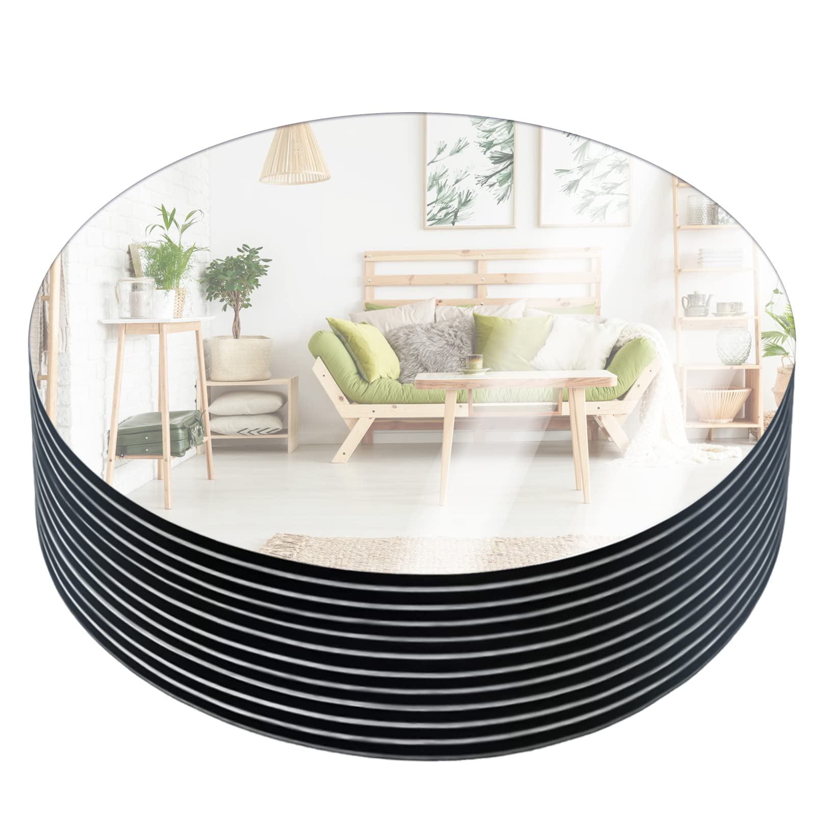 12-Pack 8-Inch Round Glass Mirror Centerpieces for Tables – Elegant Circle Mirror Trays & Candle Plates – Perfect for Wedding Decor, Party Decorations, and Home Centerpiece Displays