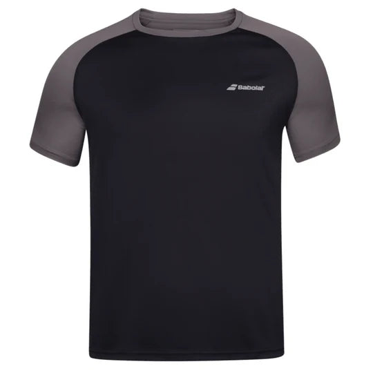 Babolat Play Crew Neck Men's T-Shirt - Black/Black | Comfortable Athletic Tee for Tennis & Casual Wear