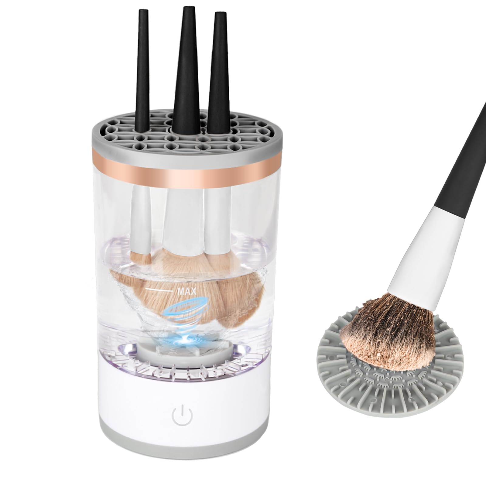 MOODTALK Automatic Electric Makeup Brush Cleaner - Multi-Functional & Energy Saving Cosmetic Brush Washer | Fast & Efficient Cleaning for Makeup Brushes, Beauty Blenders & Cosmetic Tools | Perfect for Home Salon, Professional Makeup Artists & Travel