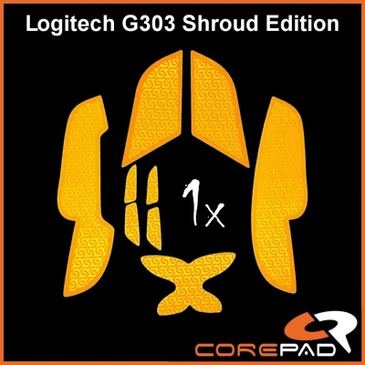 Corepad Soft Grips (Flat Edge) for Logitech G303 Shroud Edition - Premium Mouse Grip Tape for Enhanced Gaming Performance & Comfort
