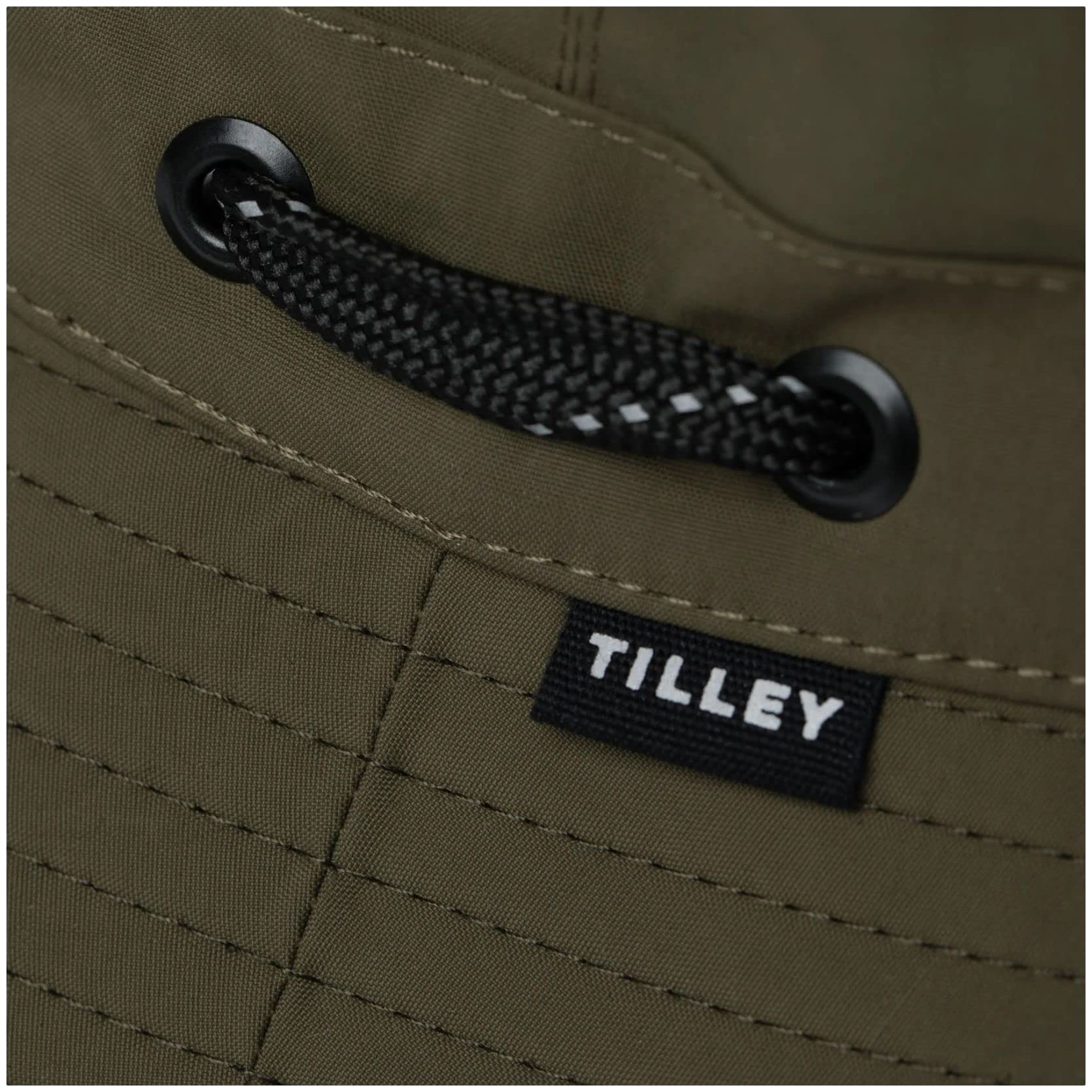 Tilley Recycled Sunshield Hat for Men & Women - UPF 50+ Sun Protection, Breathable Outdoor Adventure Hat in Olive Green, Medium Size - Perfect for Hiking, Camping, Beach & Travel