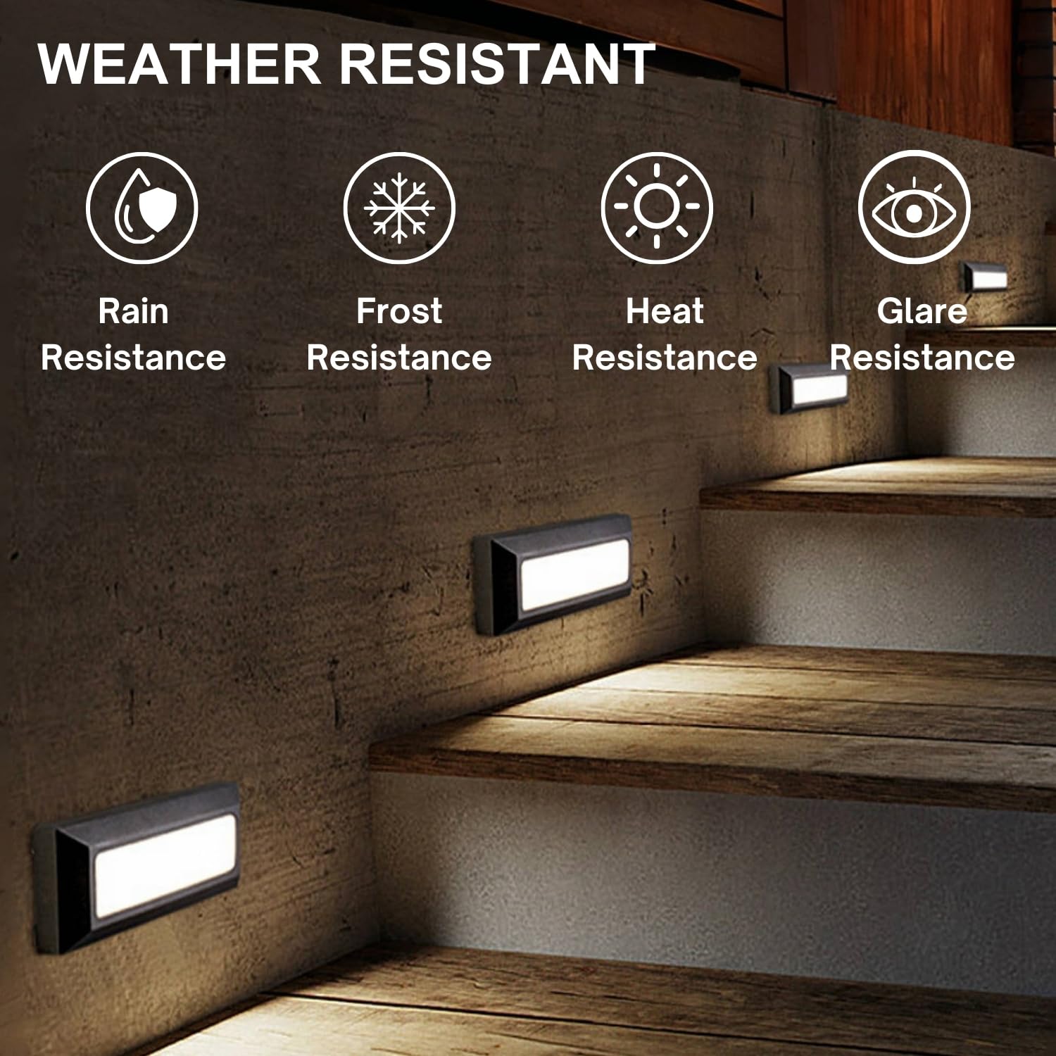 ZONK LED Step Lights 110V-240V AC, 3W 4000K Cool White Indoor Outdoor Stair Lights, Waterproof IP65 Landscape Pathway Lighting for Decks, Patios, Hallways - Perfect for Home, Garden, and Commercial Staircase Safety (Pack of 1)