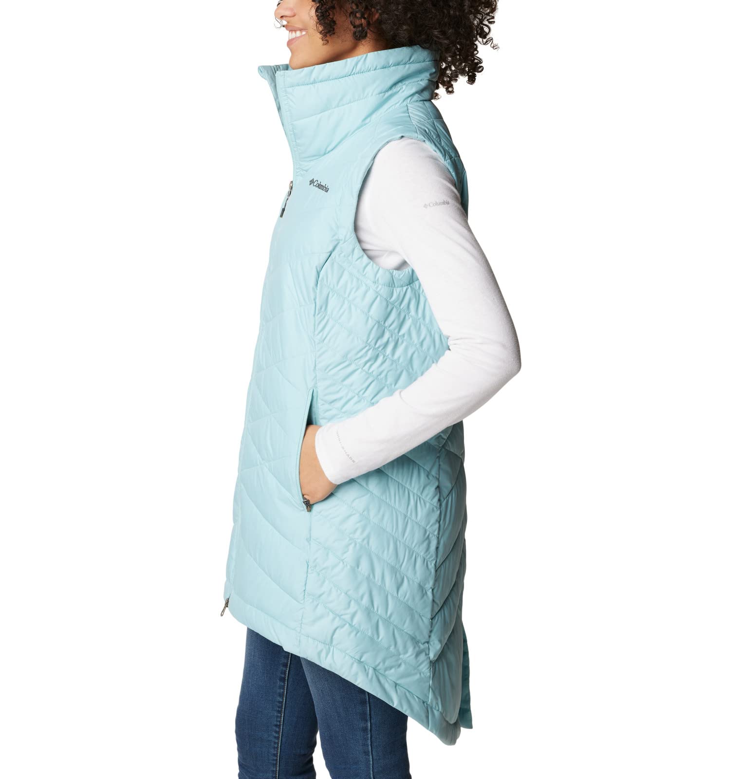 Columbia Women's Heavenly Long Vest - Lightweight Water-Resistant Puffer Vest for Hiking, Camping & Outdoor Activities