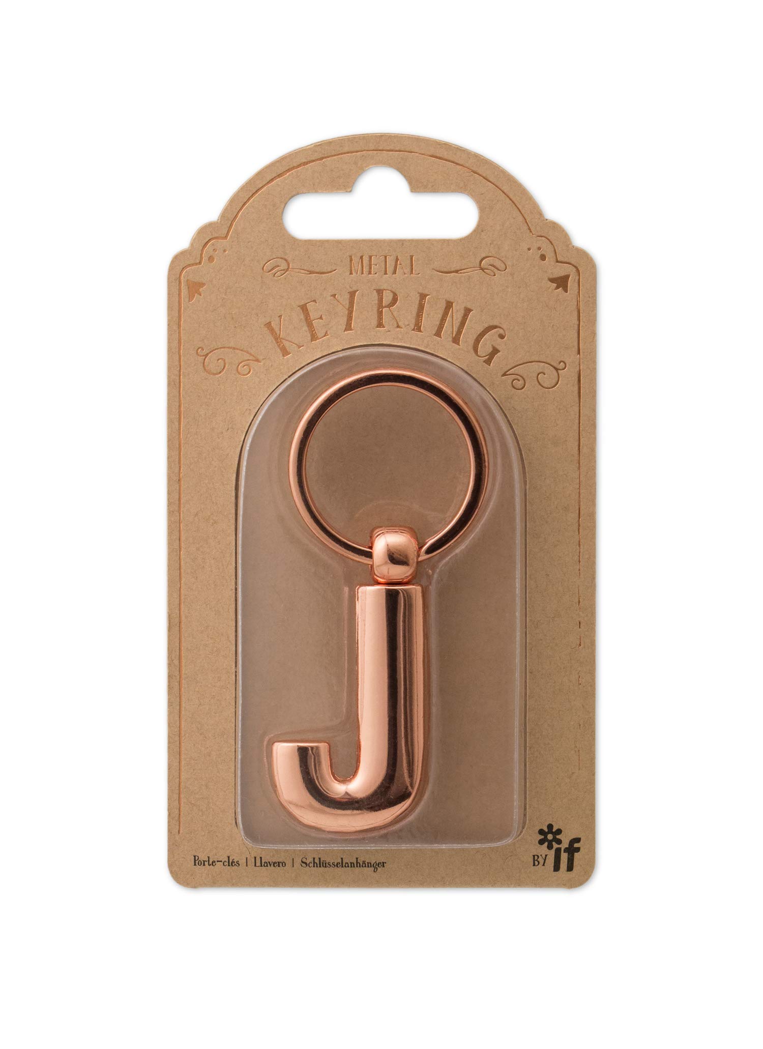 Personalized Rose Gold Alphabet Letter Keyring - Custom IF Metal Initial Keychain - Perfect for Gifts, Keychains, and Bag Charms