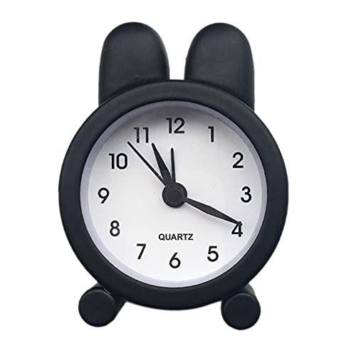 YSYSPJM Creative Cute Mini Metal Alarm Clock - Small Electronic Travel Clock for Home, Bedroom & Desk Decor - Perfect for Students, Office & Travel (Black)