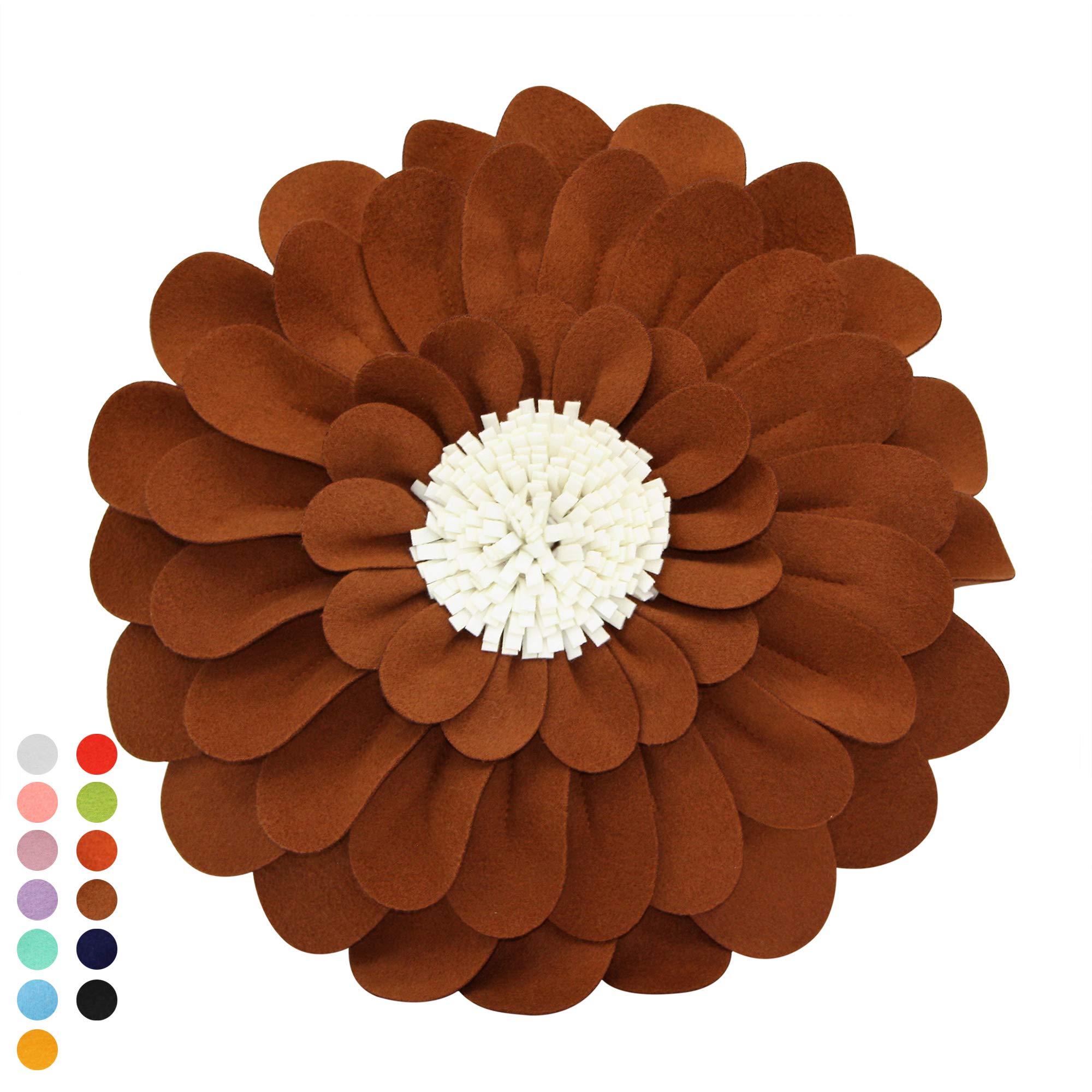 3D Happy Daisy Flower Throw Pillow - Decorative Flower Shaped Pillow for Home Decor - Soft & Cozy Round Cushion for Sofa, Bed, Nursery - Unique Patented Design - Perfect for Living Room, Bedroom & Gift Giving