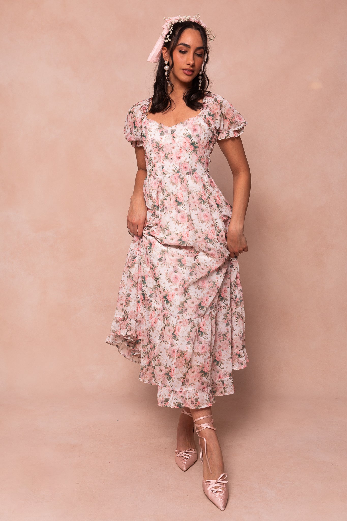 Floral Print Beloved Dress - Women's Elegant Summer Dress for Casual Wear & Special Occasions