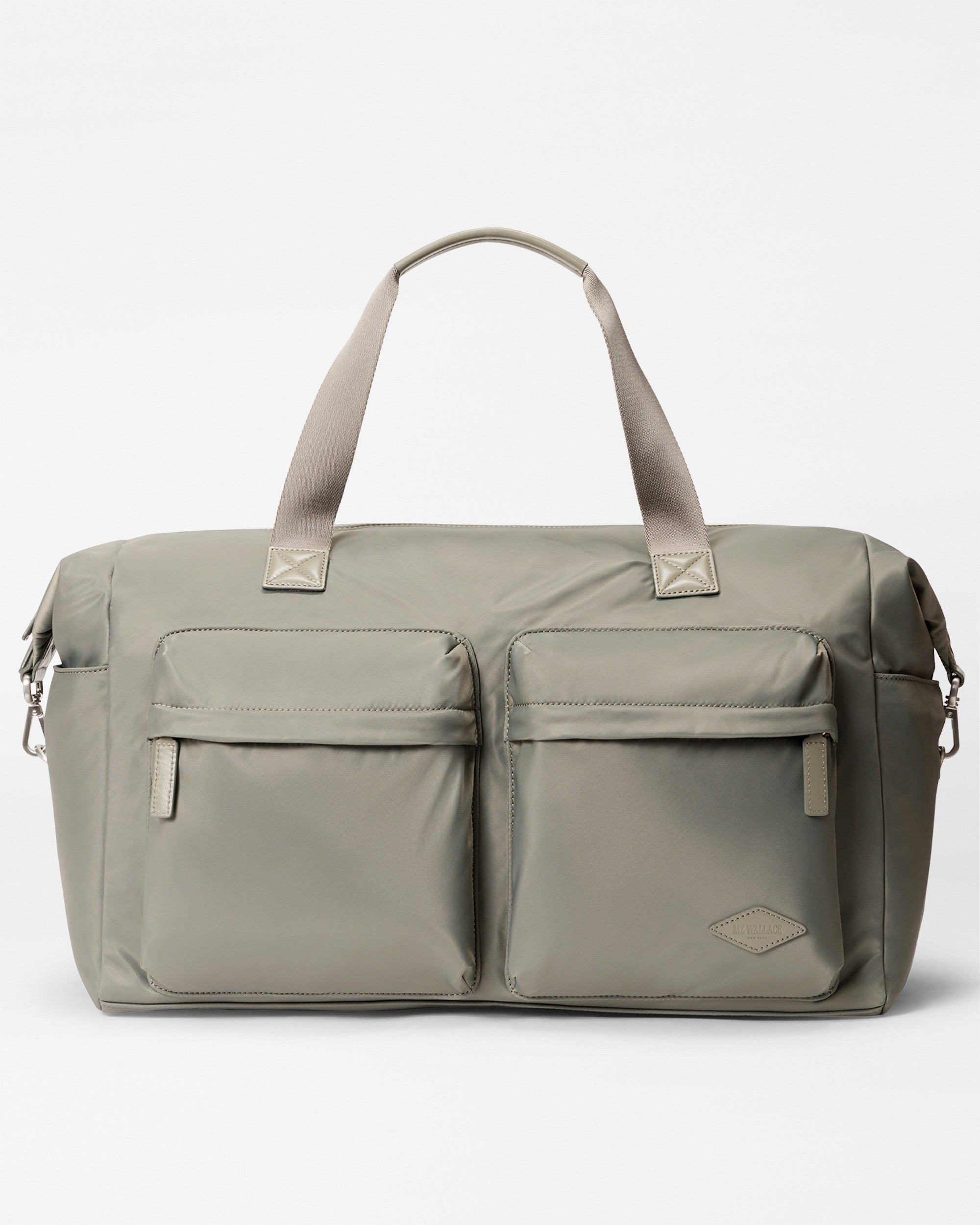 Sage Green Large Bleecker Travel Duffle Bag for Men & Women - Waterproof Weekender Gym Bag with Shoe Compartment - Perfect for Travel, Gym, Workout & Weekend Getaways