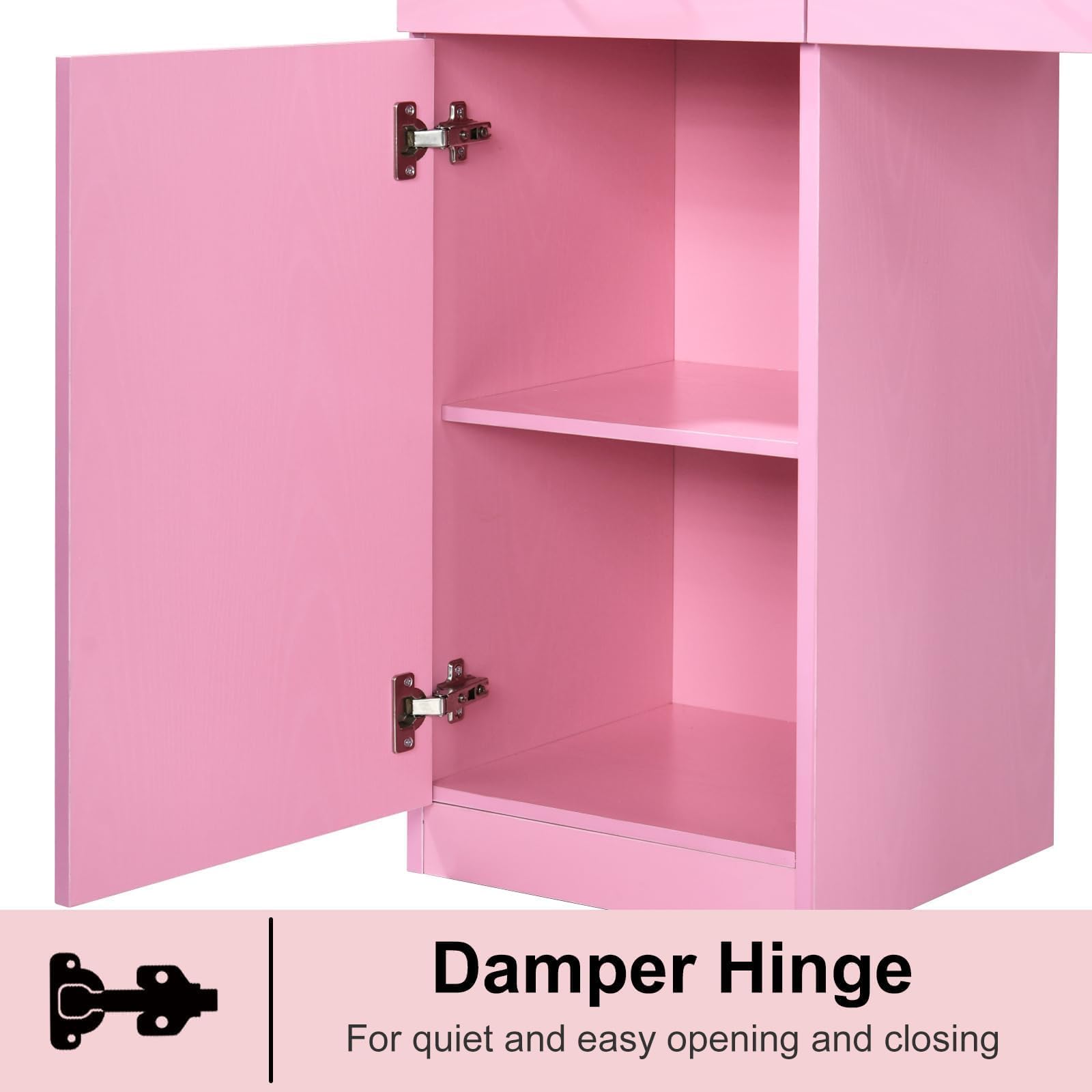 Professional Barber Station for Hair Stylists - Salon Wall Mount Cabinet with Hair Dryer Holder & Storage Drawers - Pink Beauty Salon Equipment for Home & Commercial Use