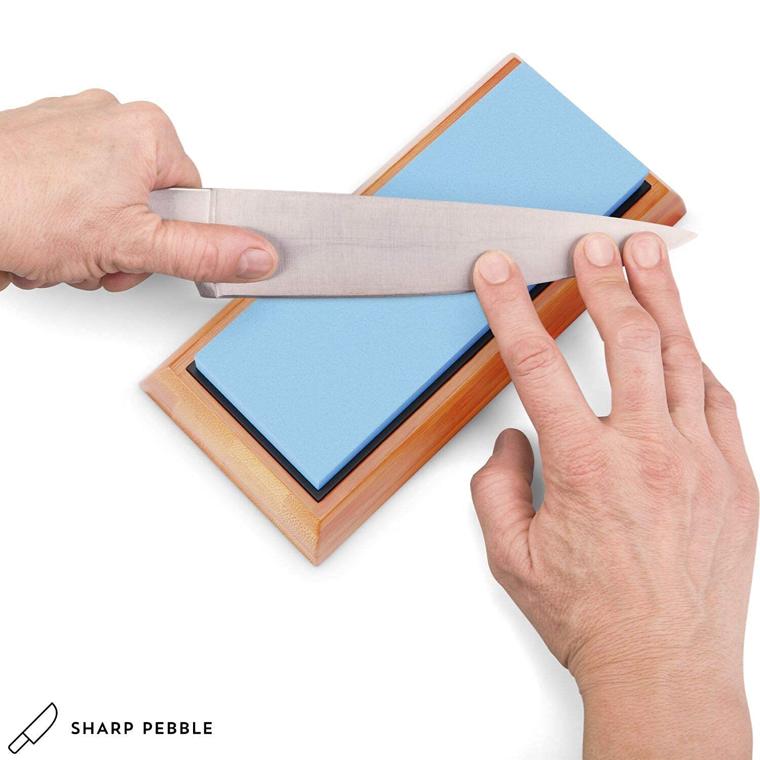 Sharp Pebble Extra Large Whetstone Knife Sharpener Set - 400/1000/6000 Grit Waterstone with Flattening Stone & Angle Guide - Professional Knife Sharpening for Kitchen, Hunting & Outdoor Tools