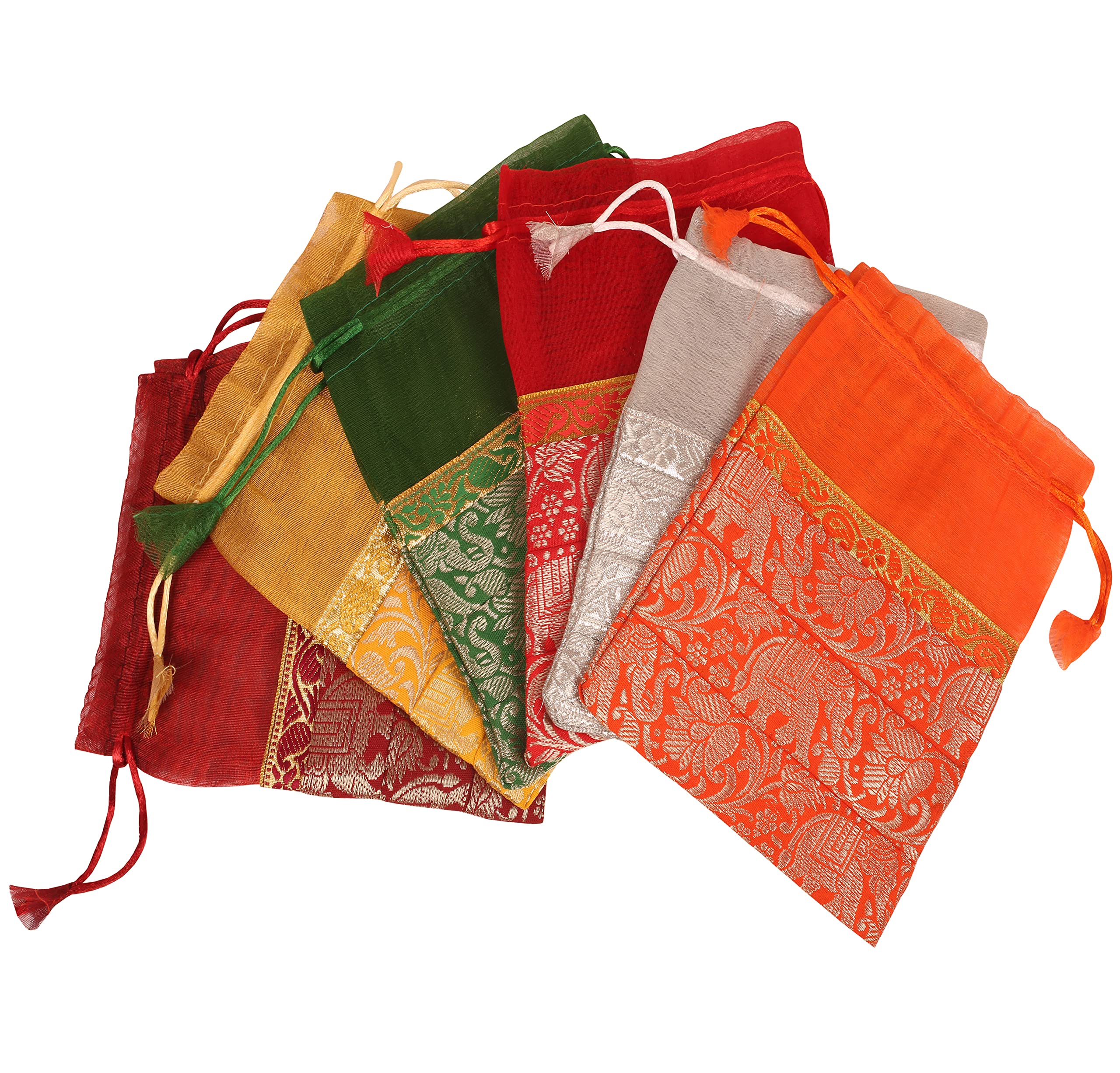 Handcrafted Indian Brocade Potli Bags for Wedding Gifts & Jewelry