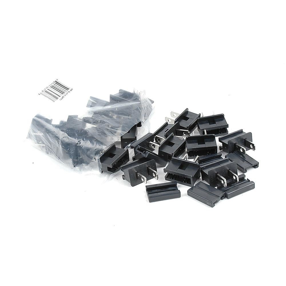 25 Pack SPT1 Male Vampire Plugs Black - 8 Amp Rated, Easy to Use with Slide-On Back for Christmas & Holiday Lights - Indoor/Outdoor Decoration Lighting Connectors