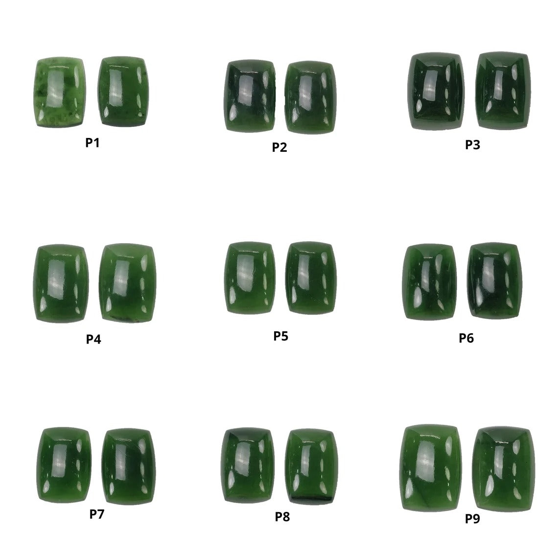 Natural Untreated Antigorite Serpentine Gemstone Cabochon Pair - Cushion Shape for Jewelry Making, Healing Crystals & Mineral Collection