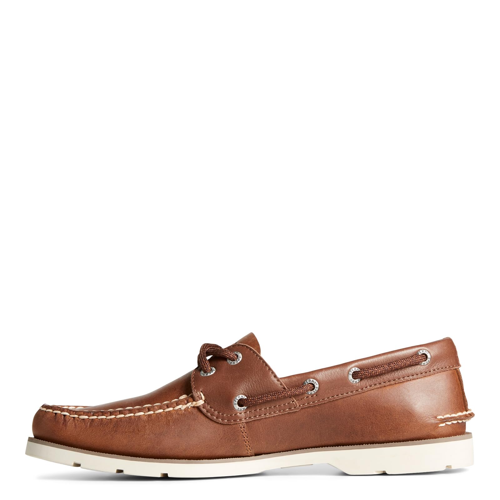 Sperry Men's Leeward 2-Eye Boat Shoes - Brown Leather Casual Deck Shoes for Sailing, Boating & Outdoor Activities