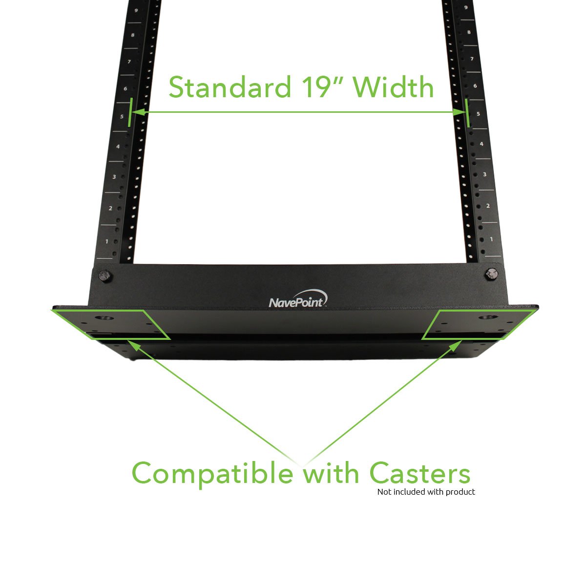 NavePoint 13U 2-Post Open Frame Server Rack - 19 Inch Equipment Rack for AV, Networking, Data & IT Devices - 661lbs Weight Capacity - Black - Perfect for Data Centers, Server Rooms & Office IT Installations