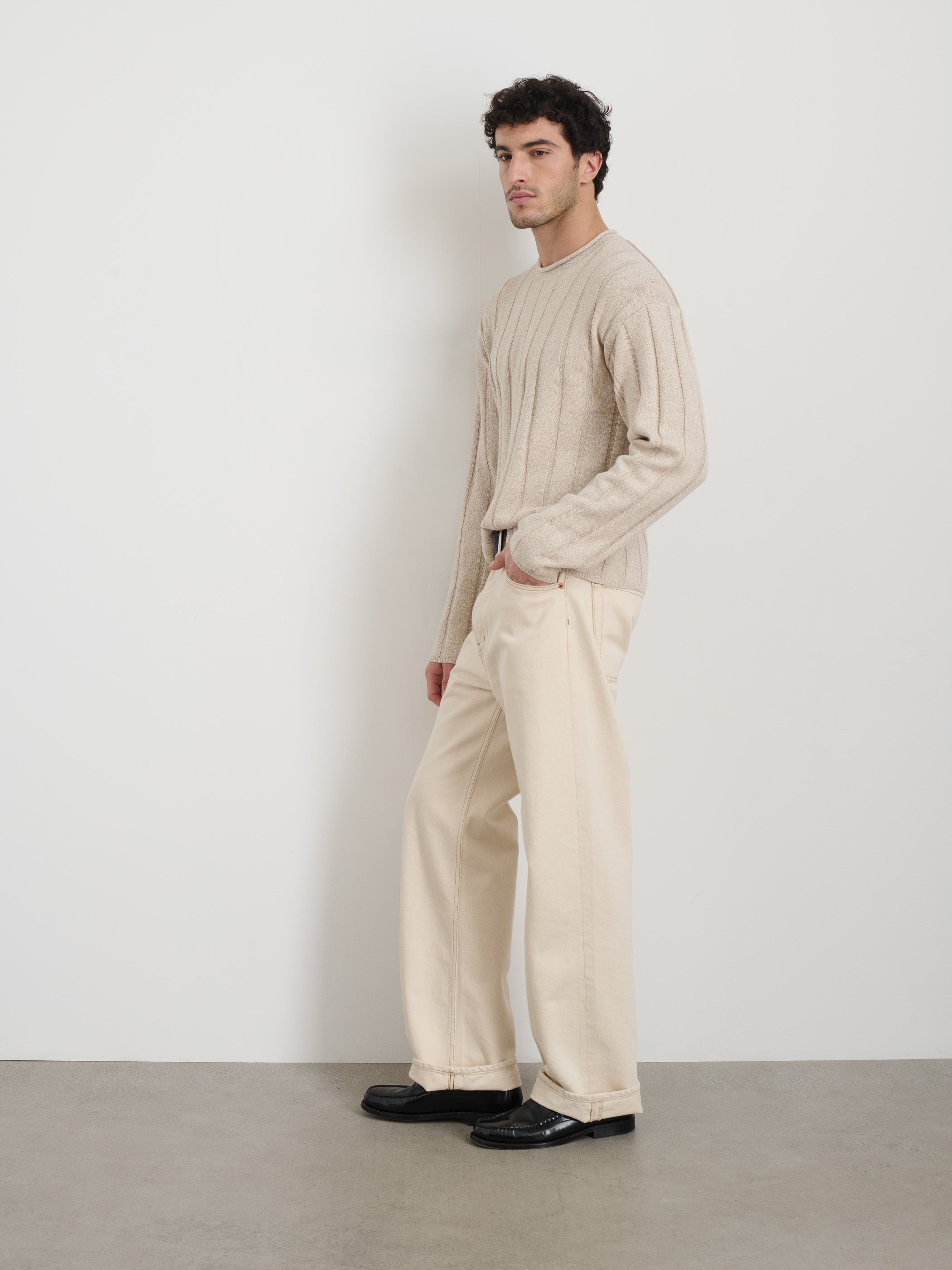 James Rollneck Cotton Linen Shirt - Men's Casual Comfortable Crew Neck Pullover for Everyday Wear & Office Style