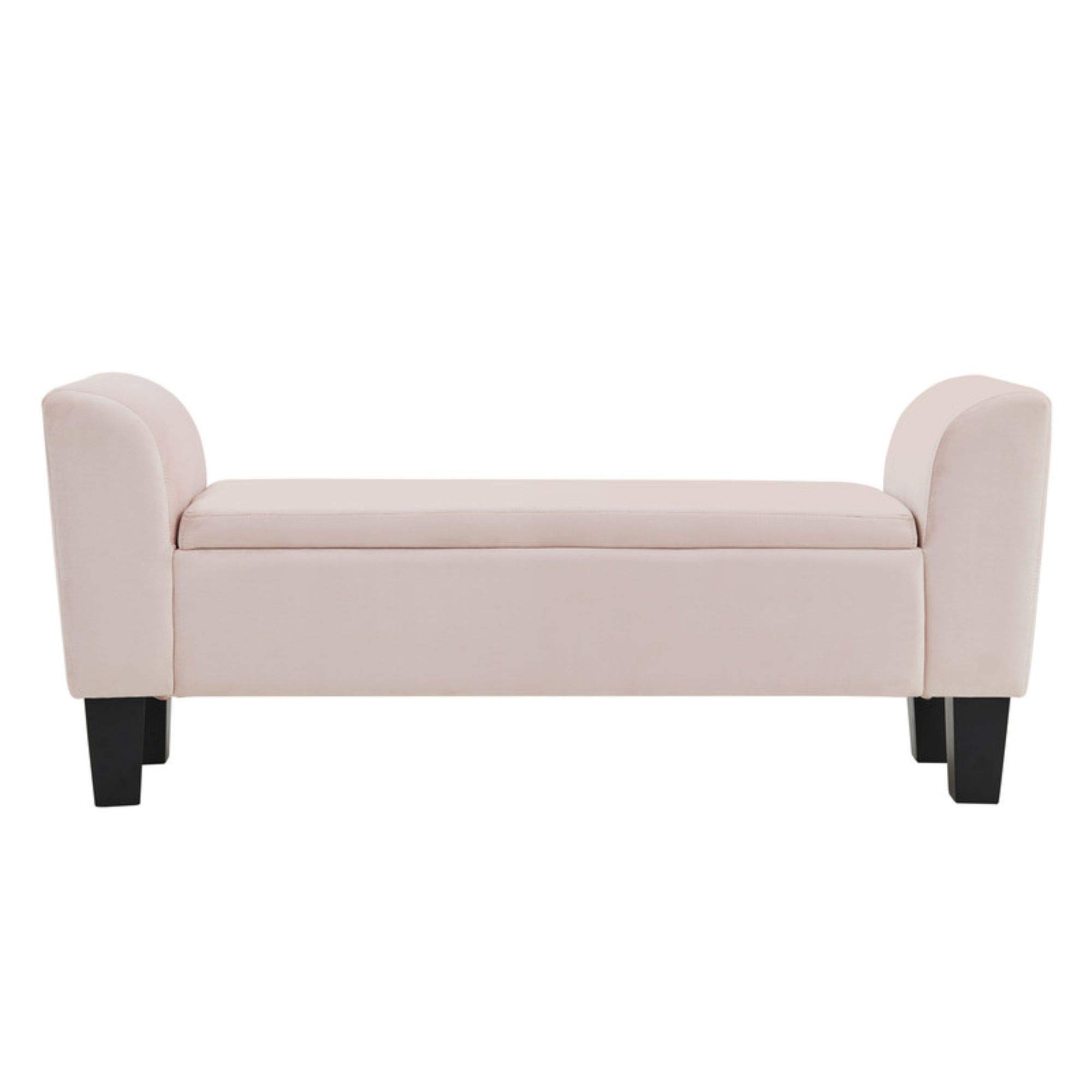 Luxury Pink Velvet Storage Bench for Bedroom - Modern Upholstered Ottoman with Hidden Storage, Perfect for Seating, Footrest & Home Decor