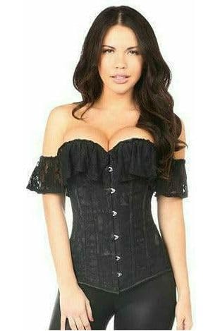 Lavish Black Lace Off-The-Shoulder Corset for Women Plus Size 5X - Elegant Bustier Top for Burlesque, Cosplay & Evening Wear