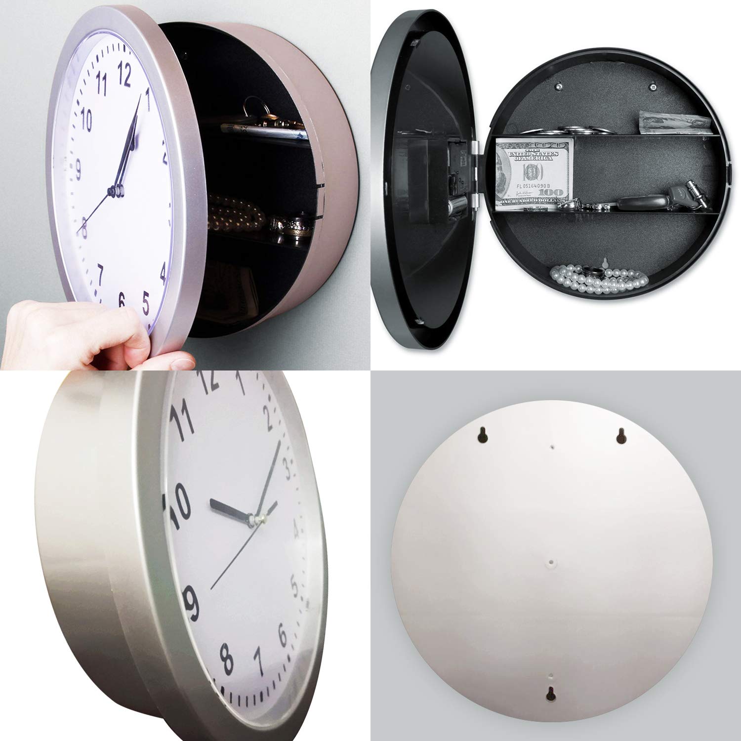 DL Wall Clock with Hidden Safe Box - 10 Inch Concealed Storage Wall Clock | Diversion Safe with Secret Compartment | Perfect for Home Security, Valuables Storage & Office Use