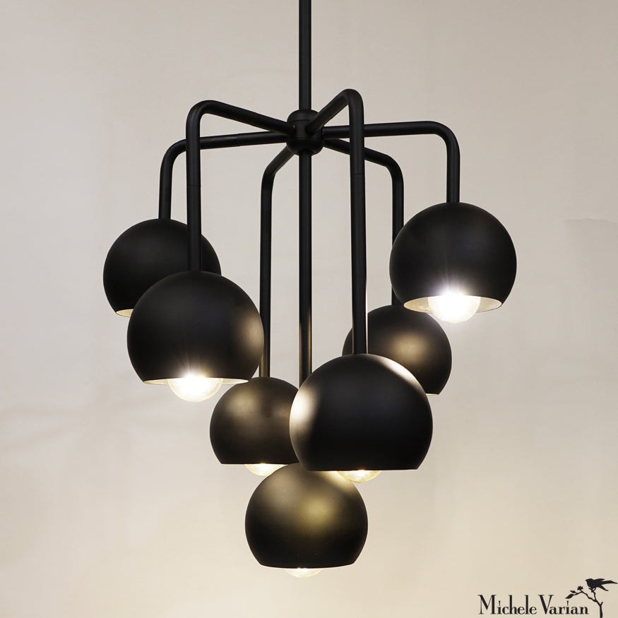 Black Sputnik Bubble Pendant Light - Modern Chandelier for Dining Room, Living Room, Bedroom, Kitchen | Dimmable LED Ceiling Fixture for Home Decor