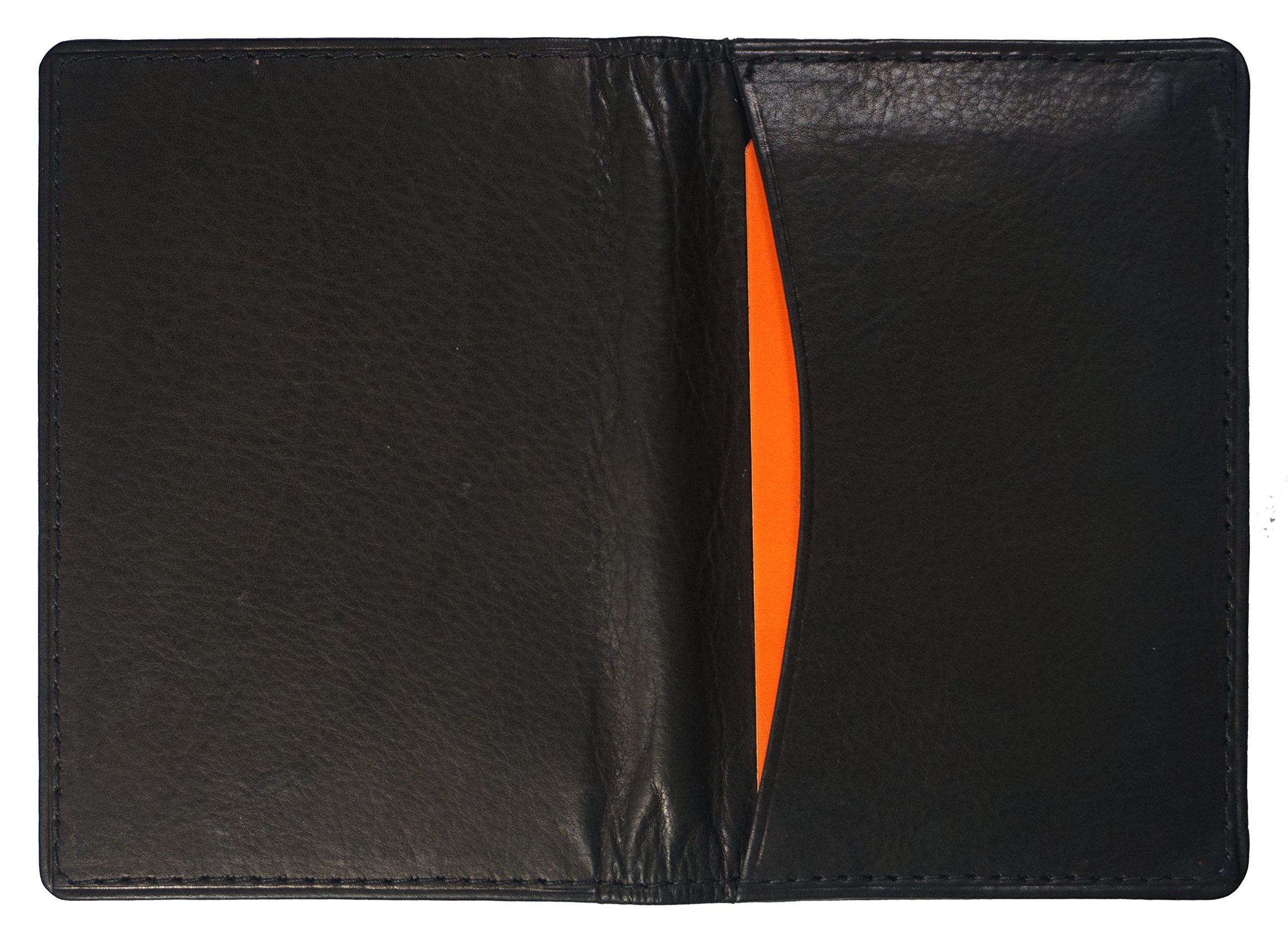Genuine Leather Bi-Fold Credit Card Holder for Men & Women - Slim RFID Blocking Wallet with Multiple Card Slots - Perfect for Travel, Business & Everyday Use (Black)