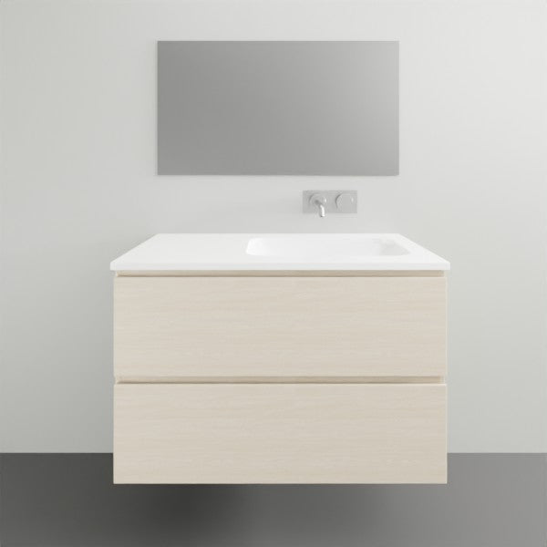 ADP Glacier Lite All Drawer Twin Vanity with Solid Surface Top - Modern Bathroom Vanity Set with Storage Drawers for Master Bath & Guest Room Remodel