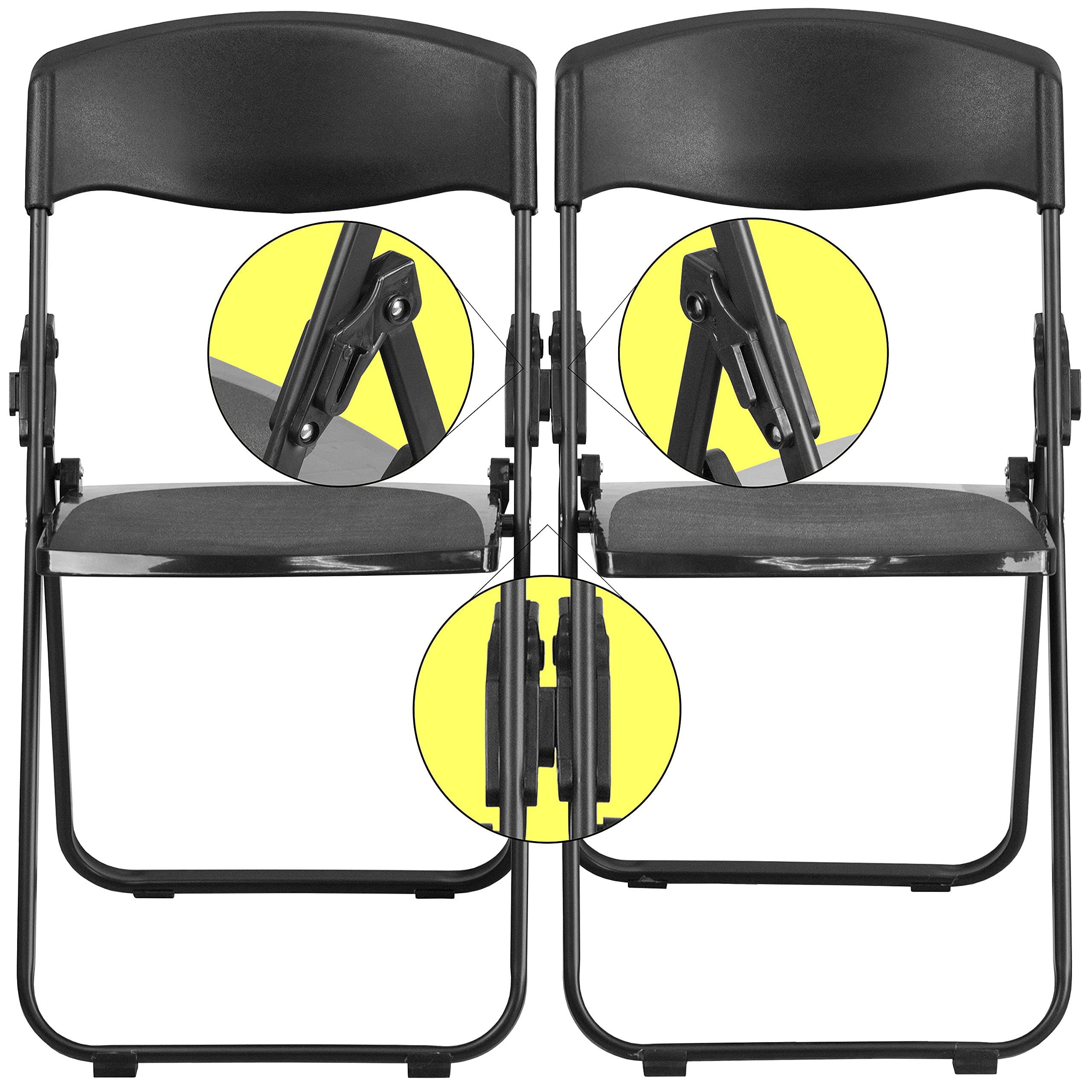 Flash Furniture 6-Pack HERCULES Series Heavy Duty Black Plastic Folding Chairs - 500 lb Capacity, Built-in Ganging Brackets - Perfect for Events, Parties, Banquets and Outdoor Gatherings