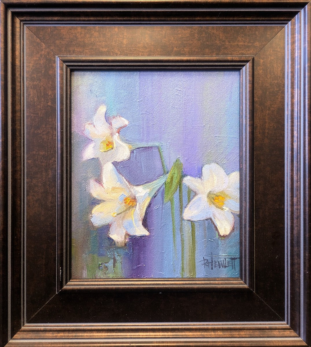 Consider The Lilies Original Floral Wall Art - Hand Painted Canvas Painting for Home Decor, Living Room, Bedroom & Office