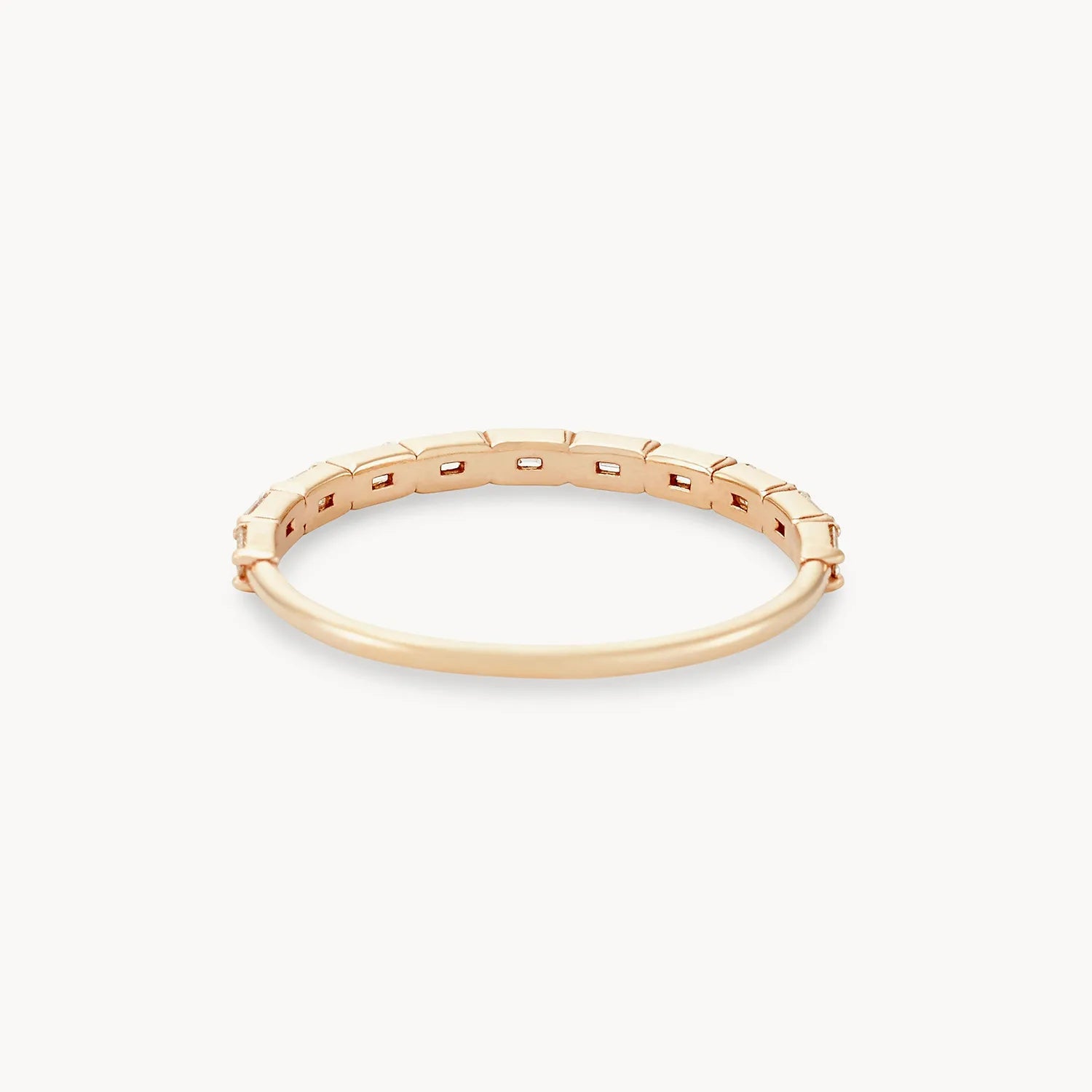 14K Yellow Gold Moirai Ring with White Diamonds - Elegant Jewelry for Weddings, Anniversaries & Special Occasions
