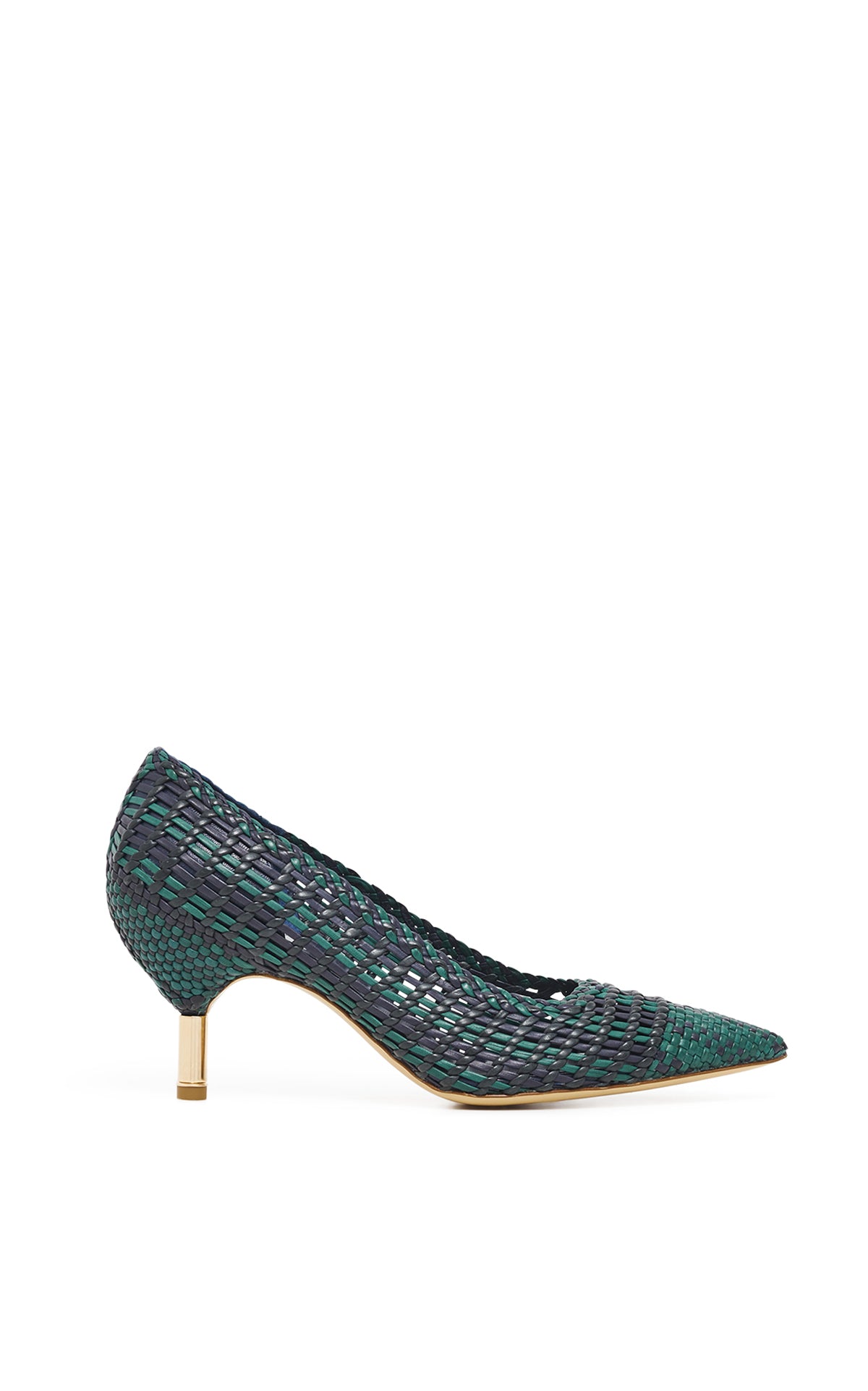 Andres Women's Navy Multi Leather Braided Pumps - Comfortable Dress Shoes for Work, Office & Special Occasions