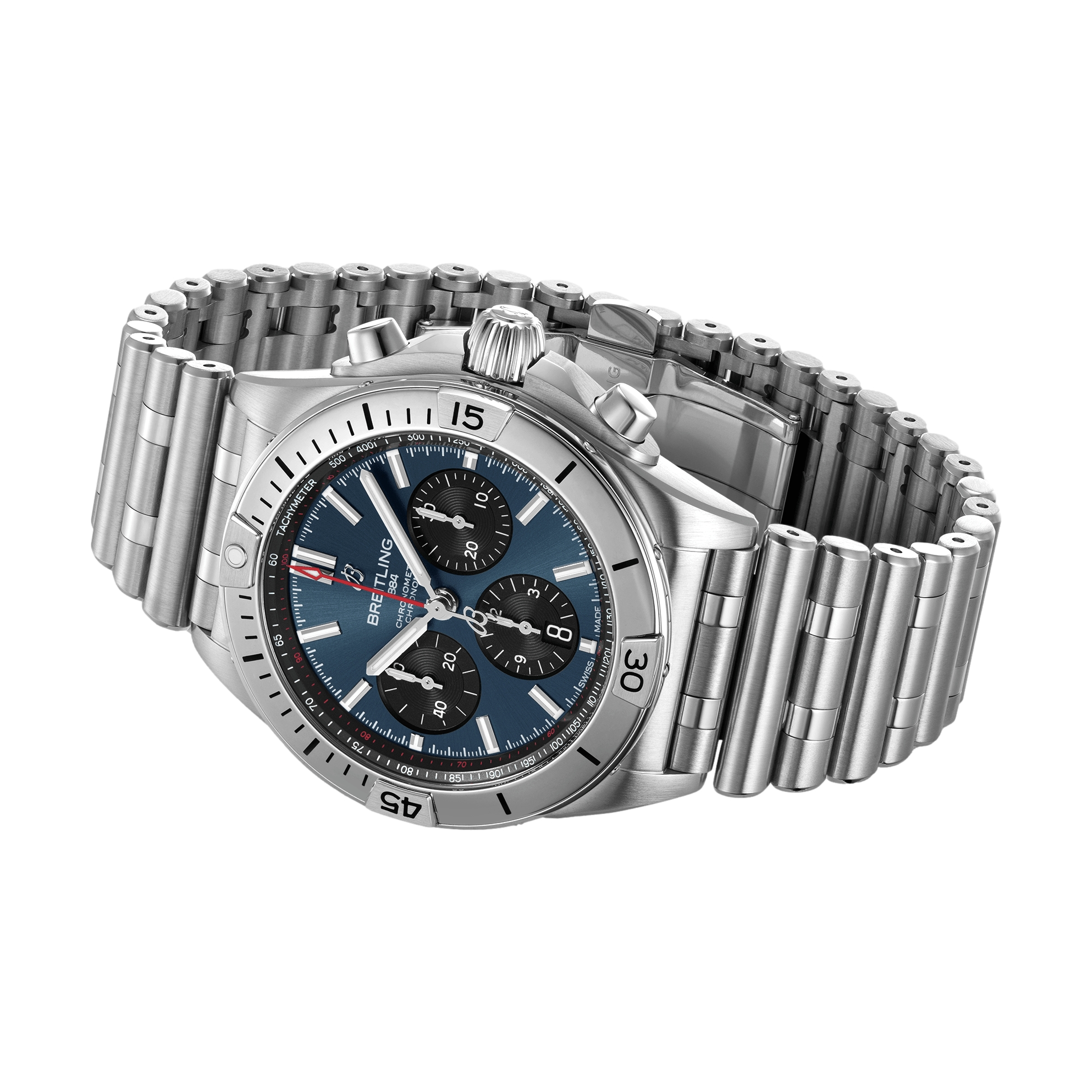 Breitling Chronomat B01 42mm Automatic Watch - Blue Dial on Stainless Steel Bracelet | Luxury Men's Timepiece for Business, Travel & Special Occasions