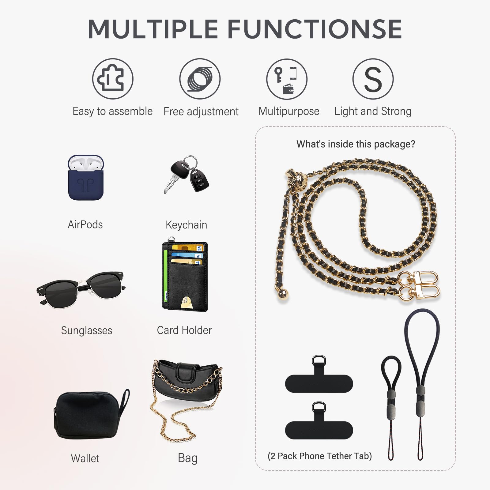 Universal Phone Lanyard with Adjustable Straps - for Smartphones & Crossbody Use
