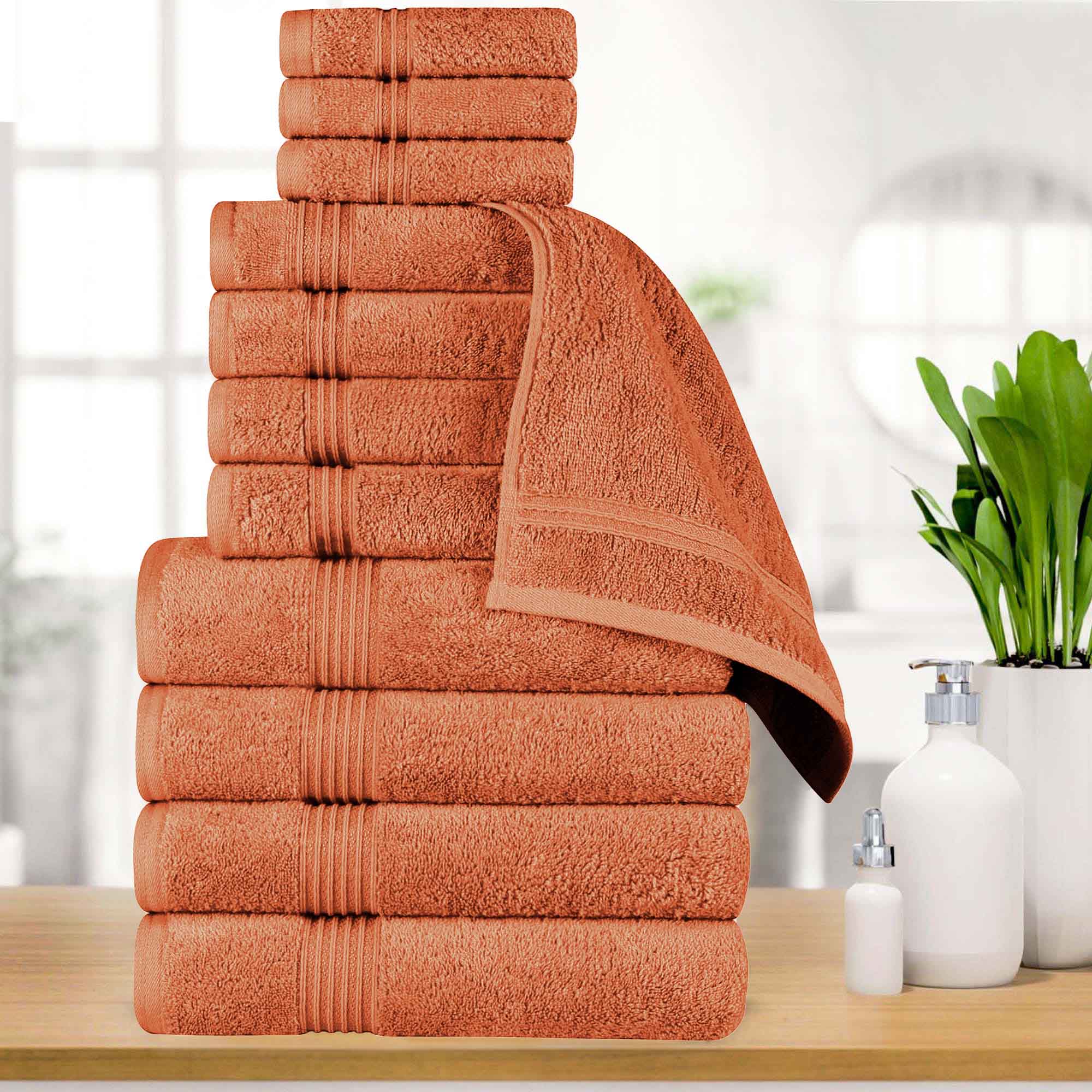 Premium 12-Piece Egyptian Cotton Towel Set - Ultra Soft, Highly Absorbent Bath Towels for Spa, Hotel & Luxury Home Use