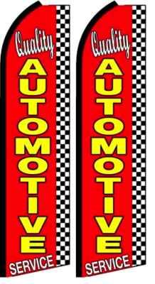 Automotive Service Feather Banner Flags - Complete Kit (Pack of 2) | Car Wash Advertising & Dealership Promotion | Perfect for Auto Shops, Car Washes & Vehicle Service Centers