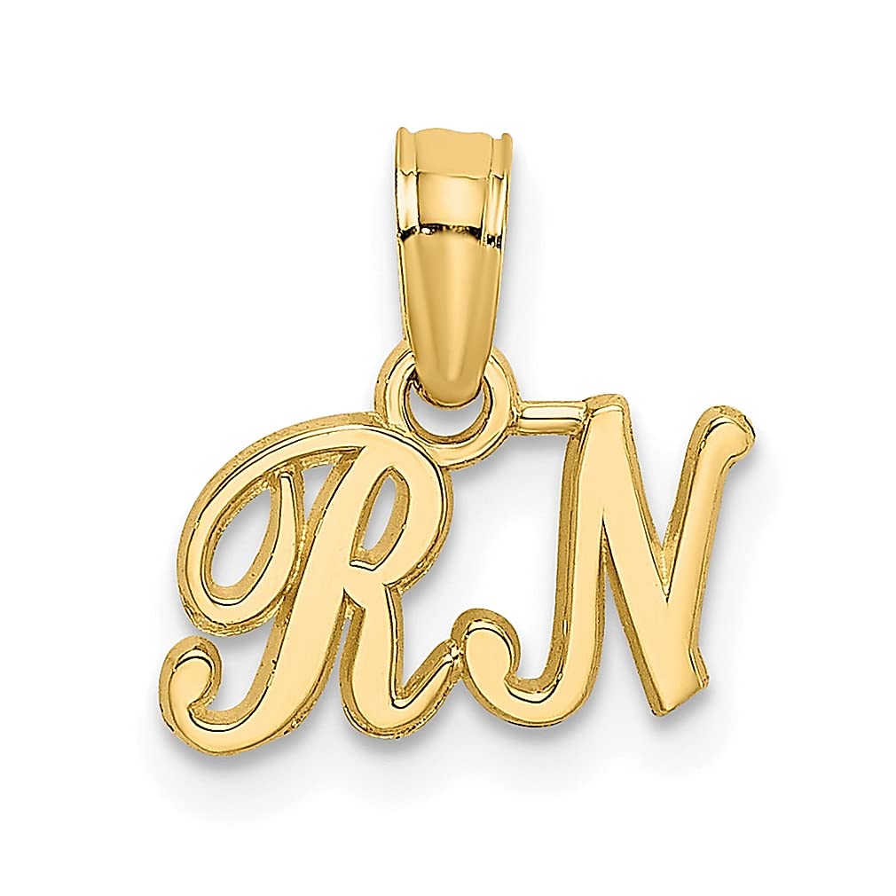 10K Yellow Gold Caduceus Angel Nursing RN Registered Nurse Pendant Necklace - Elegant Medical Jewelry for Women, Perfect Nurse Gift for Graduation, Appreciation or Career Milestones (Ideal for Daily Wear & Special Occasions)